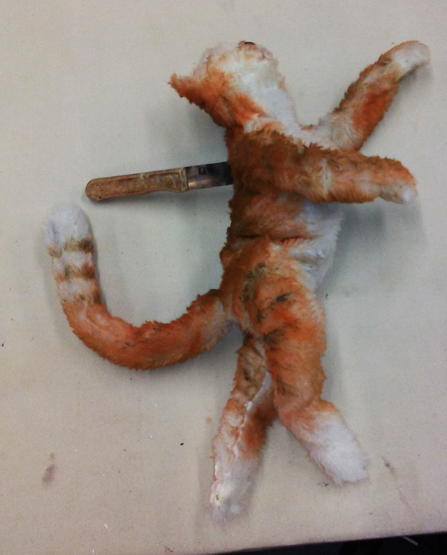 Fabric covered cat puppet