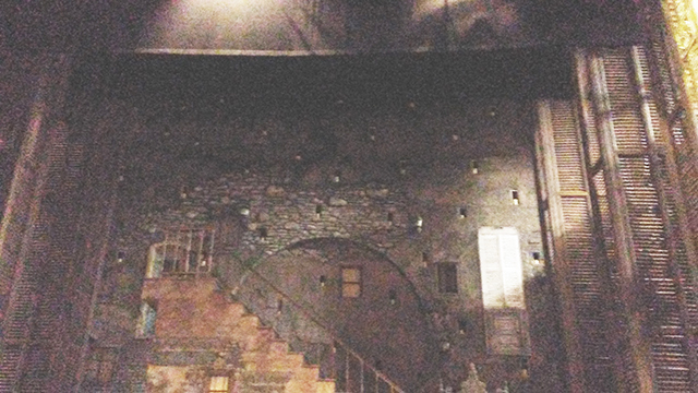 Back wall of Evita set