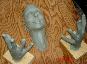 clay face and hands